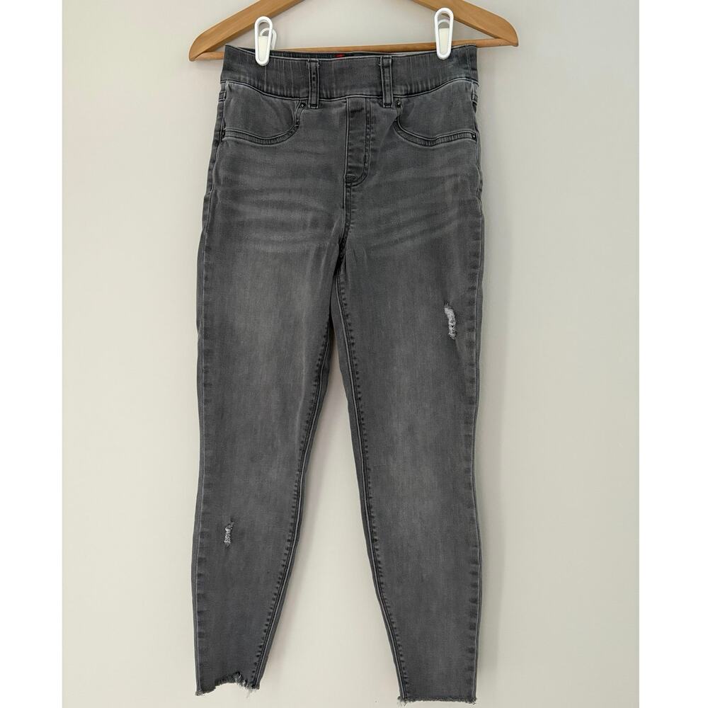 Spanx Women's Petite Distressed Gray Sculpting Shapewear Denim Jeggings, Size SP